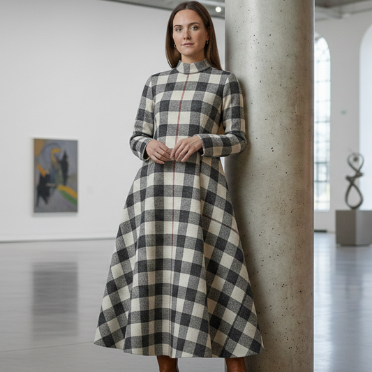 “Heritage Check A-Line Dress”