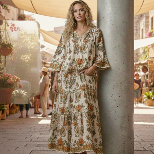 “Vintage Souk Floral Dress”