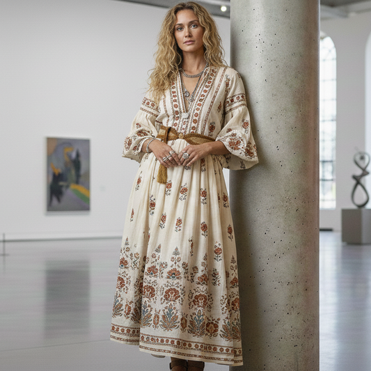 “Museum Bloom Kaftan Dress”