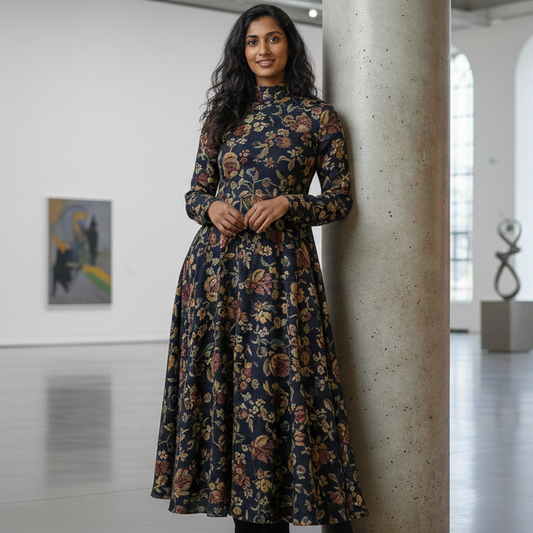 “Heritage Noir Floral Maxi”