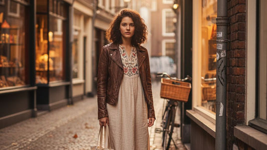 “Autumn Stroll Vintage Dress”